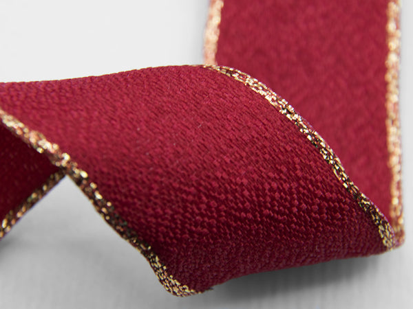 Sable Lurex edges with copper 15 mm amaranth