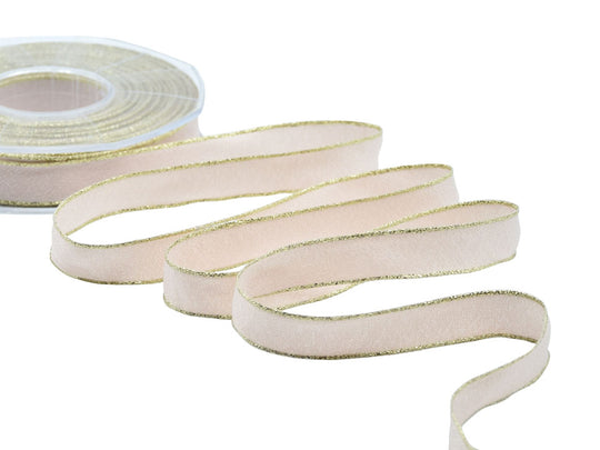 sablè bordi lurex 15 mm rosa cipria