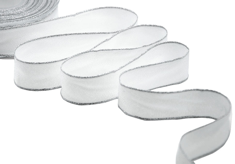 sablè bordi lurex 25 mm bianco naturale / oro