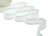Sable Lurex edges with copper 25 mm natural white gold