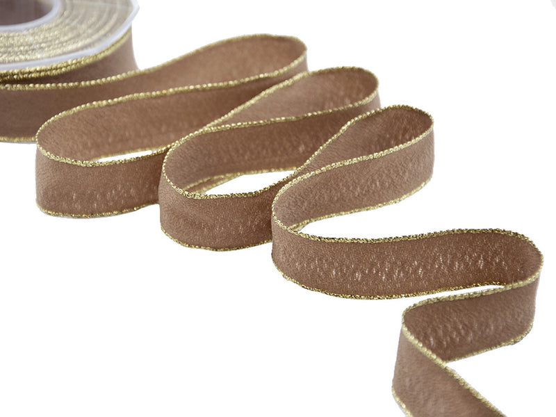 Sable Lurex edges with copper 25 mm cinnamon