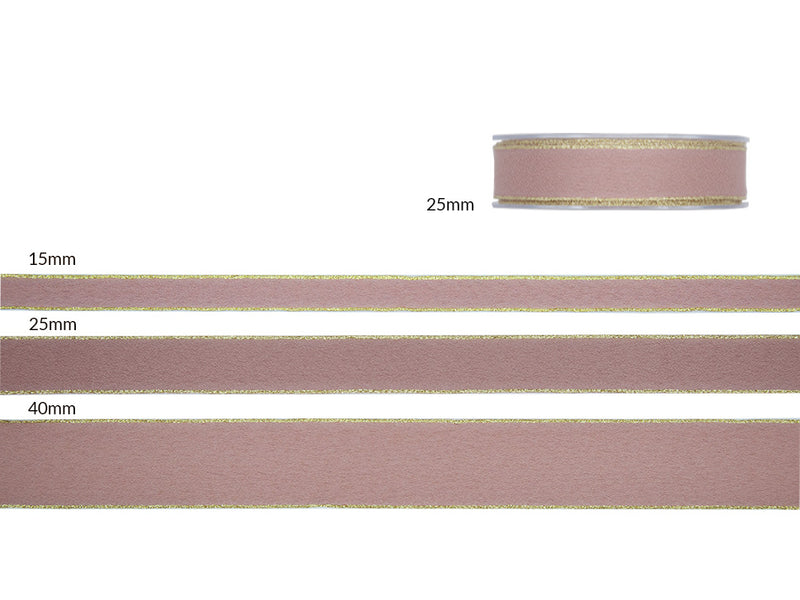 Sable Lurex borders with copper 25 mm ivory