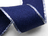 Sable Lurex edges with 25 mm dark blue copper