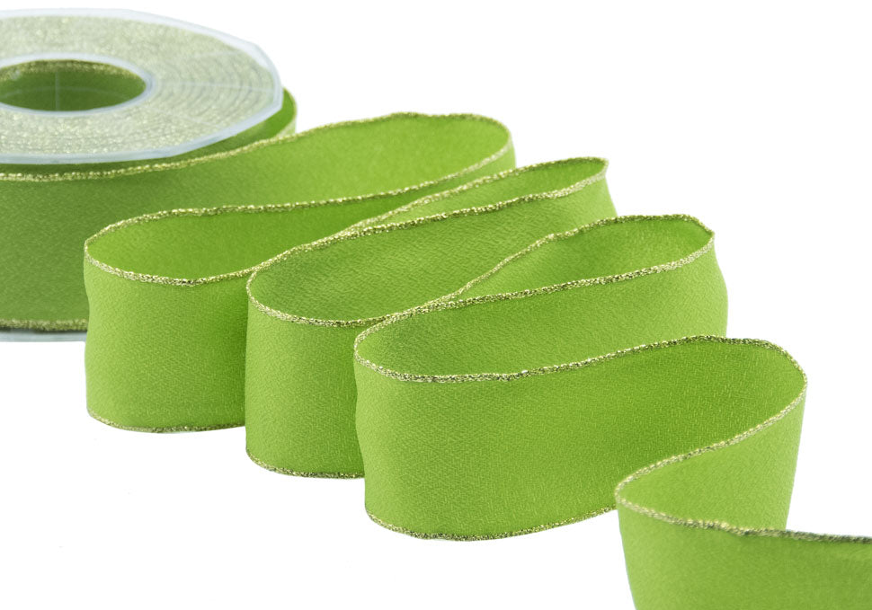 sablè bordi lurex 40 mm verde pistacchio