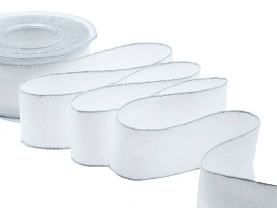 sablè bordi lurex 40 mm bianco naturale / argento