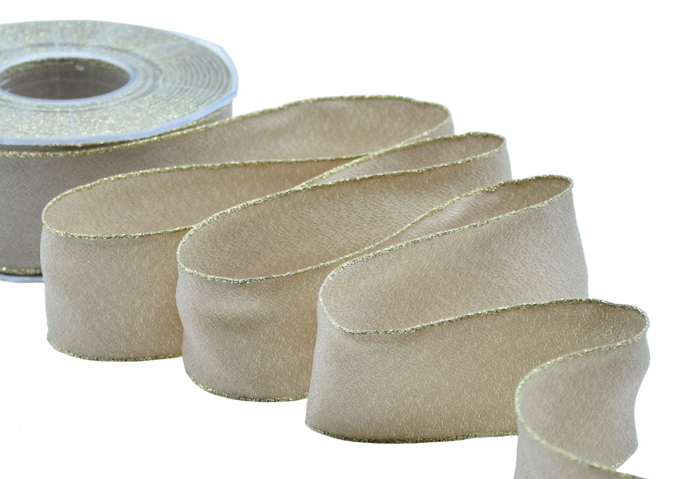 sablè bordi lurex 40 mm beige