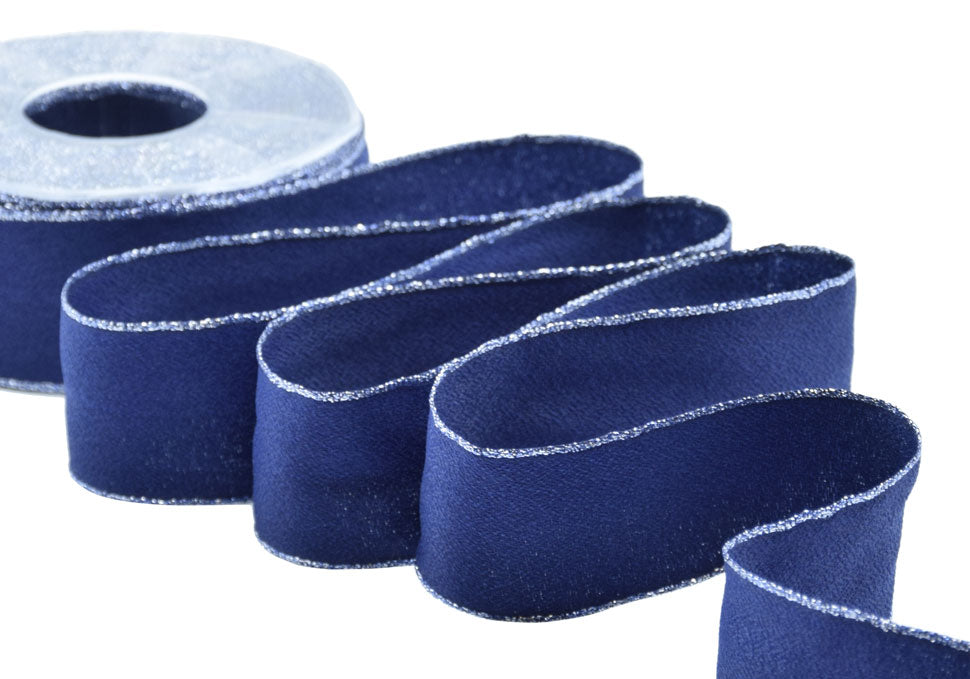 sablè bordi lurex 40 mm blu scuro