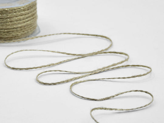 tresse de jute avec lames dorées