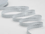 Rustic Lamé 15 mm with Stitching Silver