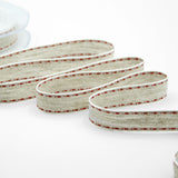 Nastro Lino Canapa Impuntura 17 mm Rosso