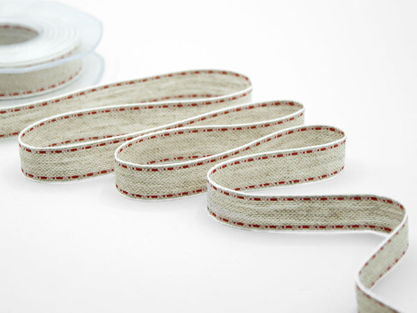 Ribbon linen hemp setting17 mm red