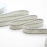 Ribbon linen hemp stunctura17 mm dark blue