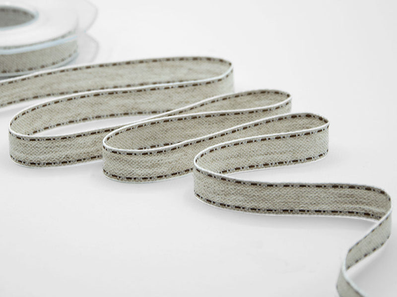 Ribbon Linen Hemp Step 17 mm Brown