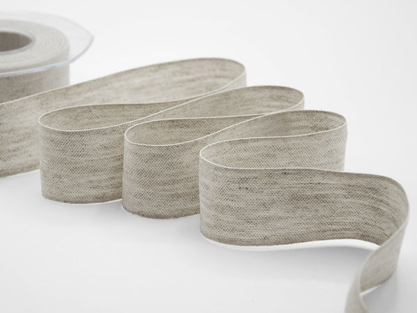 Linen and hemp ribbon 40 mm boiled linen