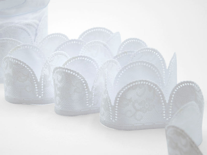 Contenant à dragées en dentelle 50 MM Blanc Optique