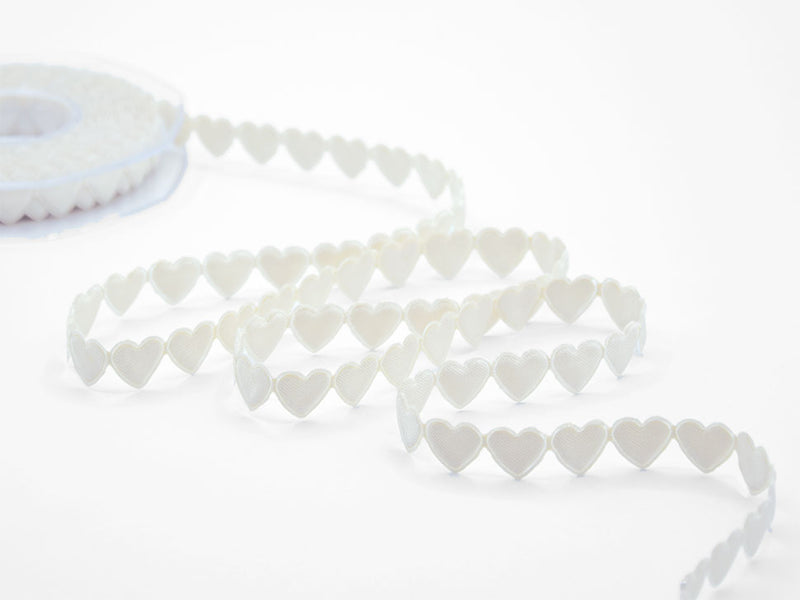 Ribbon With 340 Optical White Padded Hearts