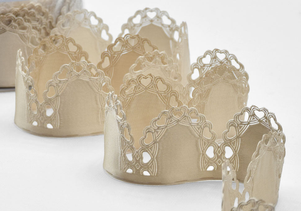 cuore portaconfetti beige