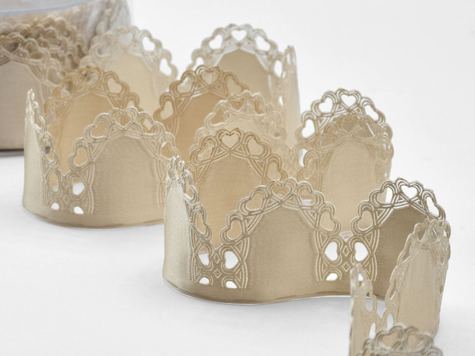 cuore portaconfetti beige