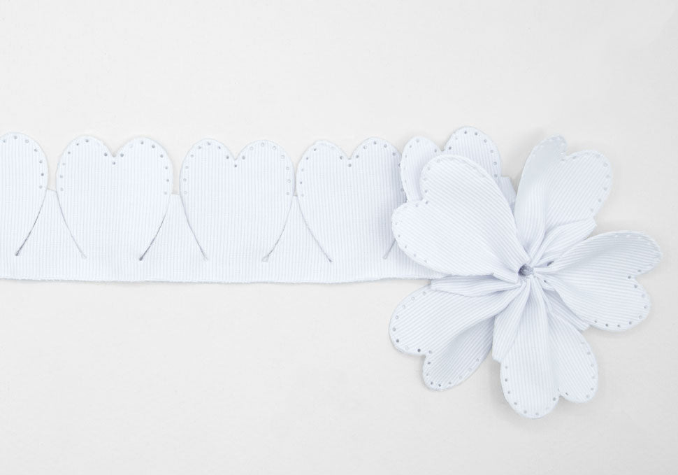 cuore gross grain portaconfetti bianco ottico