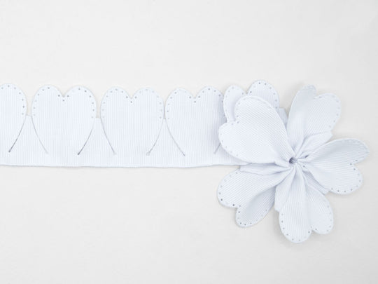 cuore gross grain portaconfetti bianco ottico