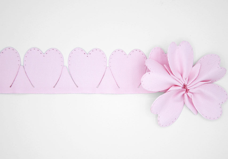 cuore gross grain portaconfetti rosa baby