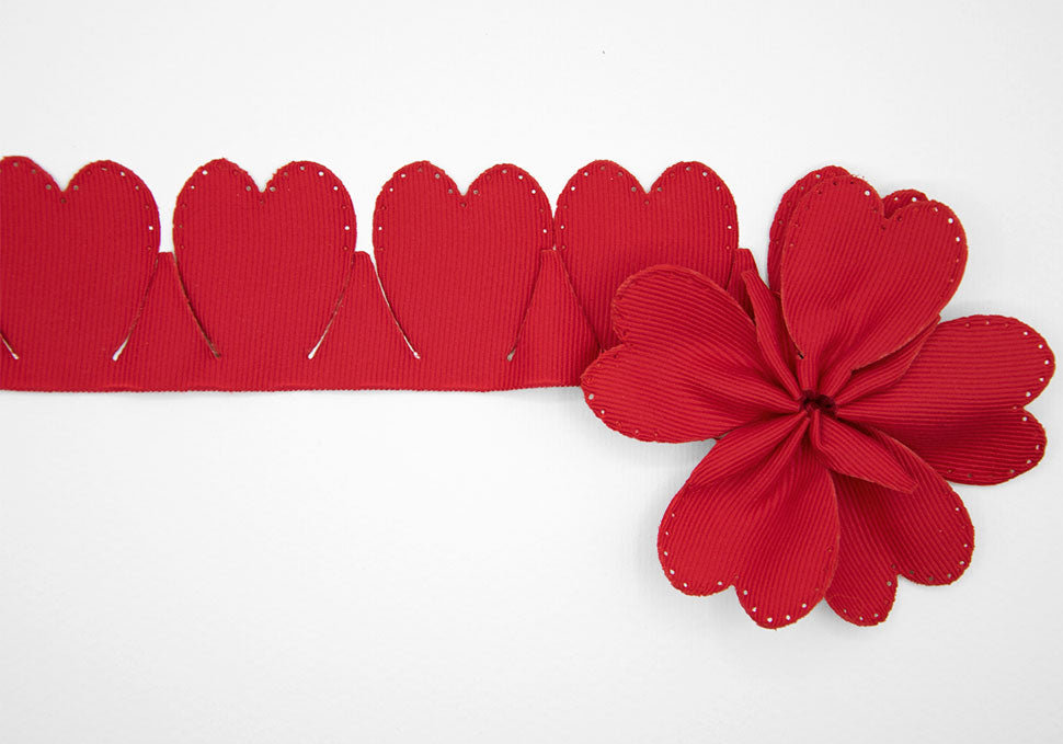 cuore gross grain portaconfetti rosso