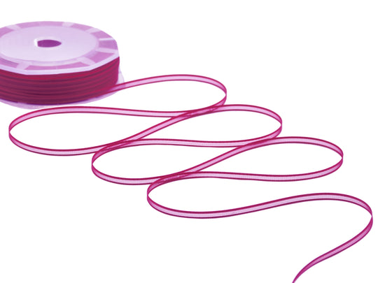 velo bordi raso 3 mm fucsia peonia