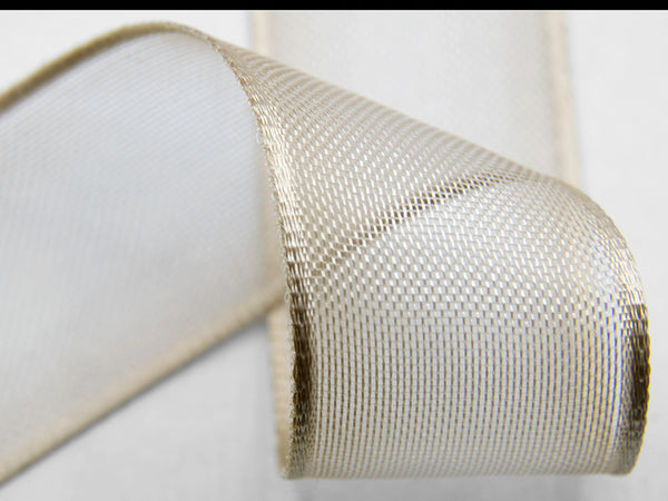 3 mm beige satin borders veil