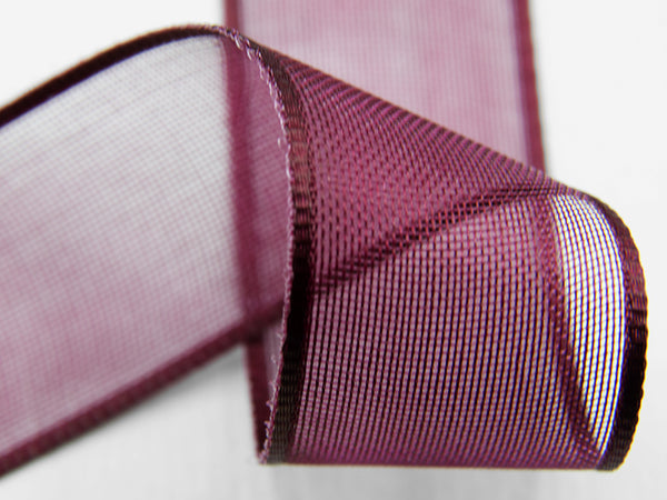 3 mm dark bordeaux razor borders veil