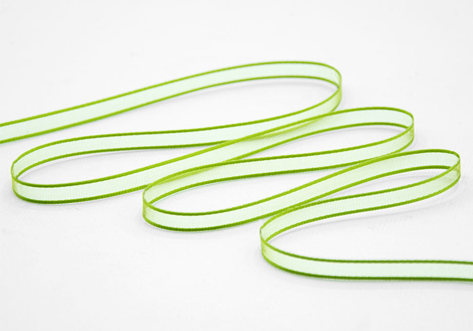 velo bordi raso 6 mm verde pistacchio