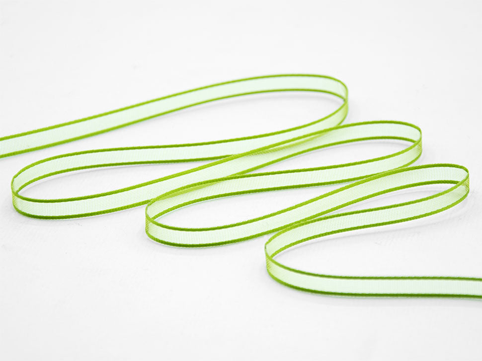 velo bordi raso 6 mm verde pistacchio