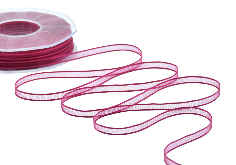velo bordi raso 6 mm fuxia peonia
