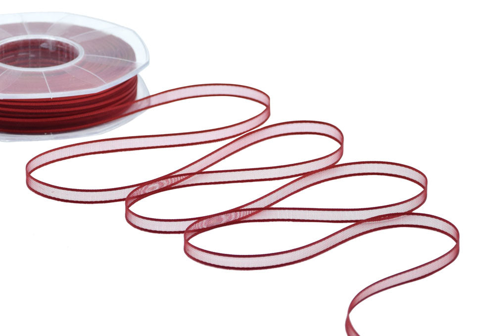 velo bordi raso 6 mm rosso