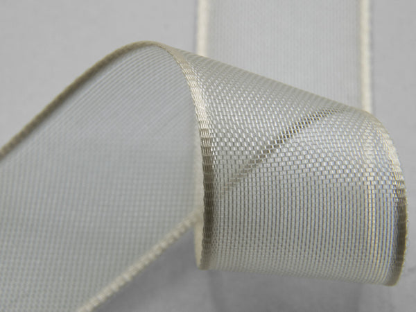 6 mm d'ivoire Satin Borders Voile