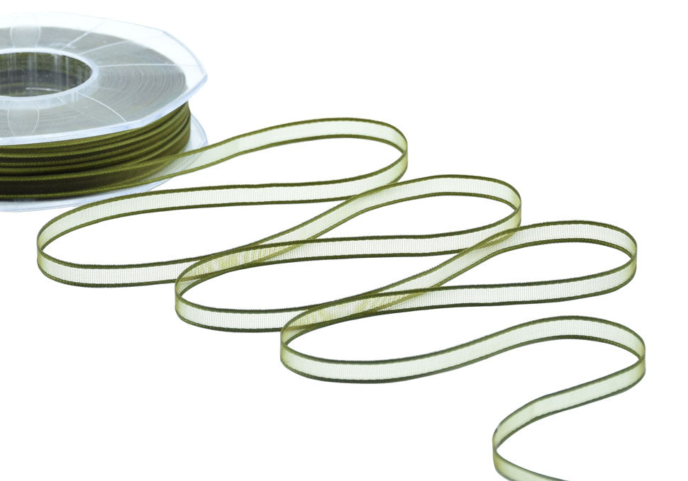 velo bordi raso 6 mm verde muschio