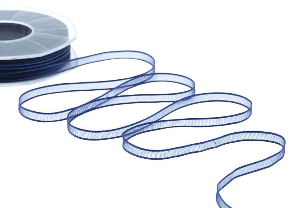 velo bordi raso 6 mm blu scuro