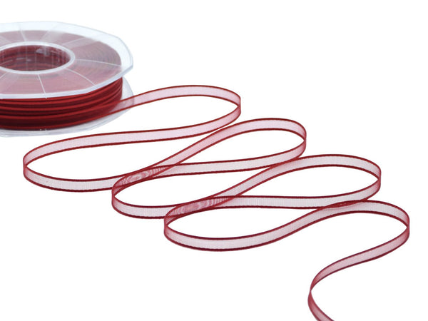 6 mm de bordures satinées rouges voile