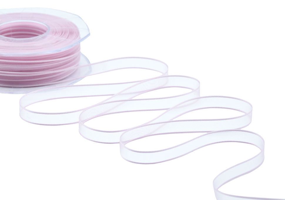 velo bordi raso 10 mm rosa baby