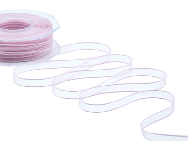 velo bordi raso 10 mm rosa baby