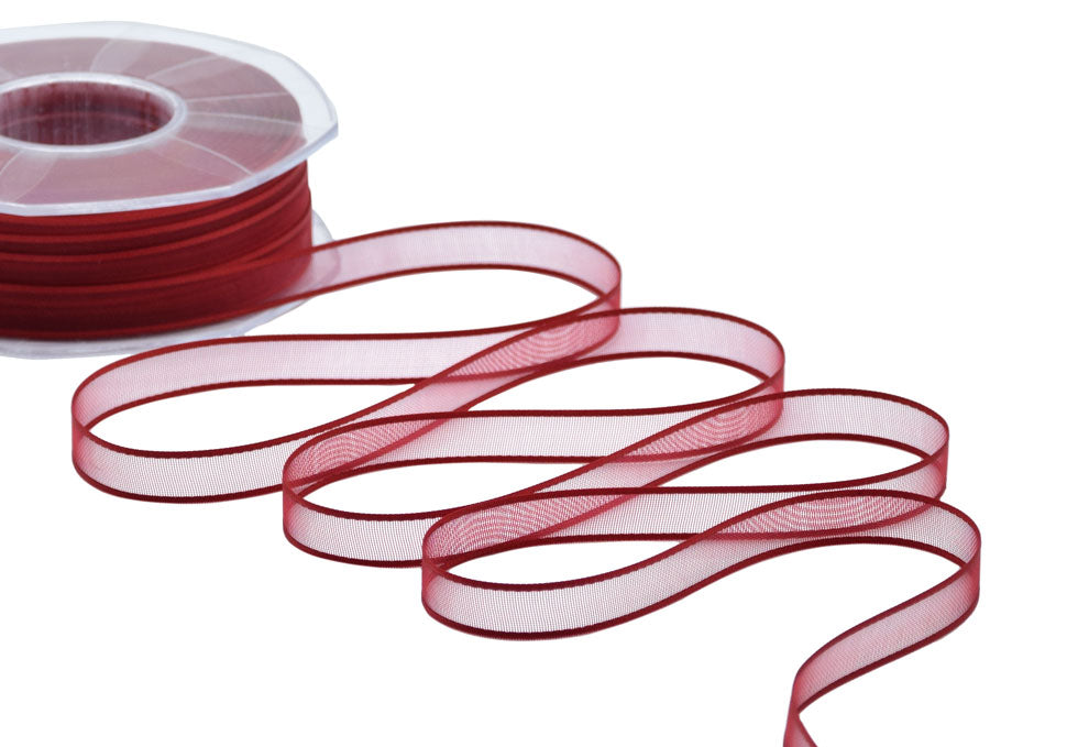 velo bordi raso 10 mm rosso