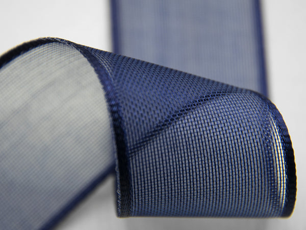 10 mm bleu satin bleu sombre voile