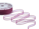 10 mm cyclamen satin bordures voile