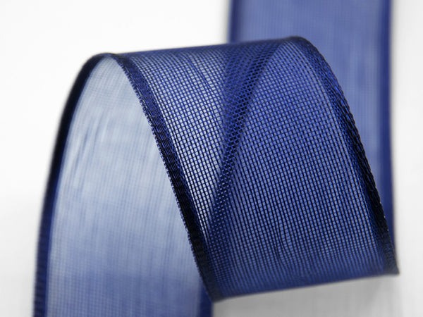15 mm dark blue copper borders veil