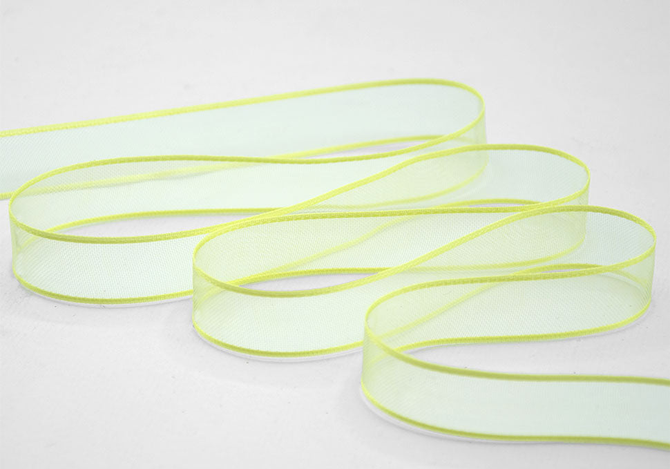velo bordi raso 15 mm verde acido