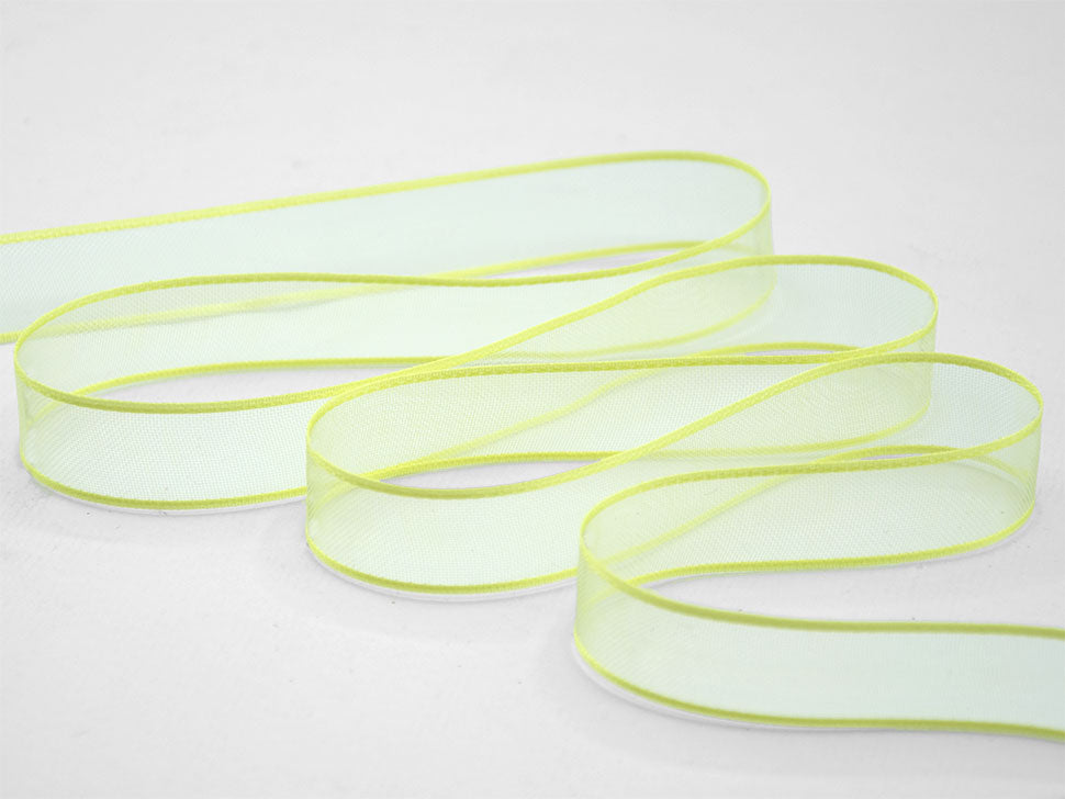 velo bordi raso 15 mm verde acido