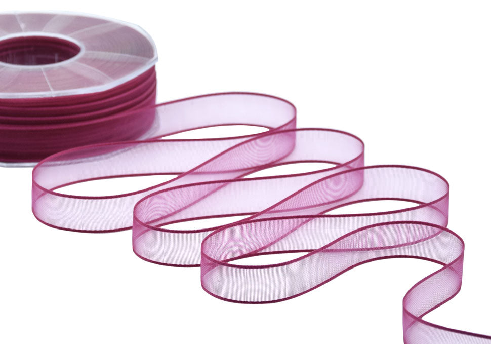velo bordi raso 15 mm fuxia peonia