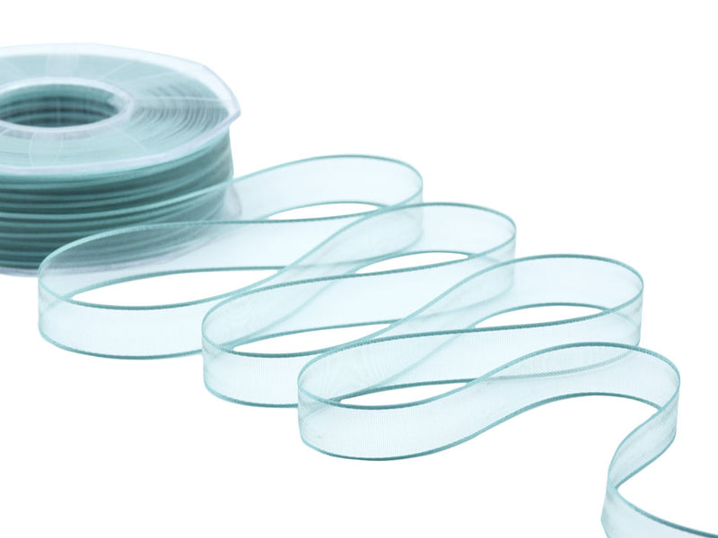 Voile Bordure en Satin 15 mm Aigue-marine