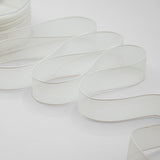 velo bordi raso 25 mm bianco naturale