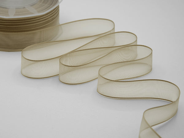 Veil edges 25 mm beige satin borders