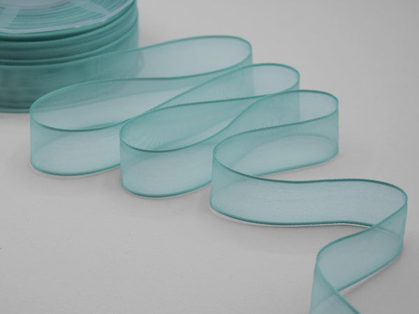 Veil Satin Edges 25 mm Aquamarine